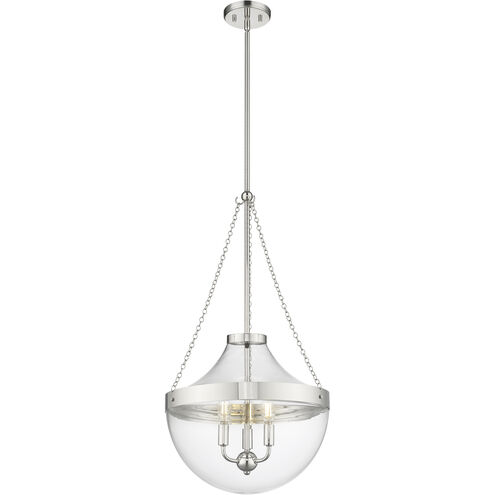 Clarra 3 Light 15.75 inch Polished Nickel Pendant Ceiling Light